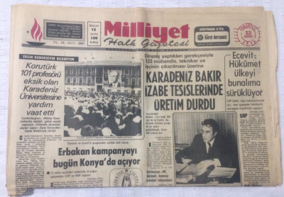 Milliyet Gazetesi 23 Ağustos 1975 - Erbakan Kampanyayı Bugün Konyada Açıyor - GZ17515 - 2