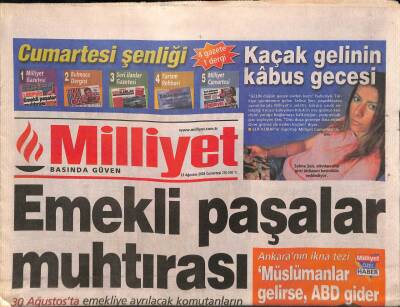 Milliyet Gazetesi 23 Ağustos 2003 - Cem Uzanın Alara Uzana Devrettiği Lüks Yatı Dün Sahil Güvenlik Marmarise Götürdü GZ84884 - 1