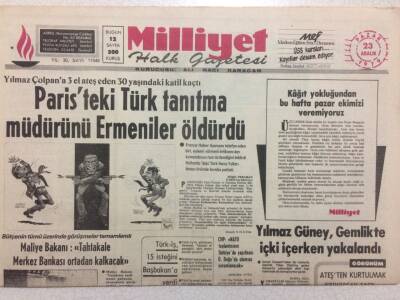 Milliyet Gazetesi 23 Aralık 1979 - Paristeki Türk Tanıtma Müdürünü Ermeniler Öldürdü GZ34080 - 1