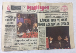 Milliyet Gazetesi 23 Ekim 1974 - Denktaş Rumlar Amerikan Kongresinden Cesaret Alıyor - GZ17545 - 2