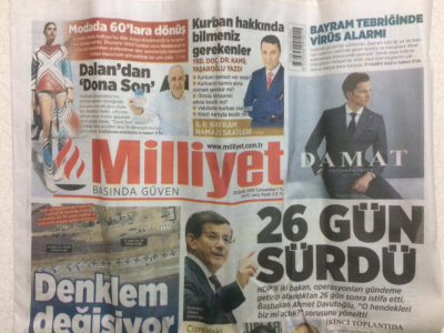 Milliyet Gazetesi 23 Eylül 2015 - Denklem Değişiyor, 26 Gün Sürdü GZ27549 - 1