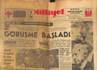 Milliyet Gazetesi - 23 Haziran 1964 - Bir Rum Kaynağı Eski EOKA Liderinin Makariosun Sarayında Olduğunu Bildirdi GZ110945 - 1
