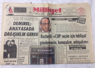 Milliyet Gazetesi 23 Kasım 1974 - DemirelAnayasada Değişiklik Gerek - GZ17138 - 1