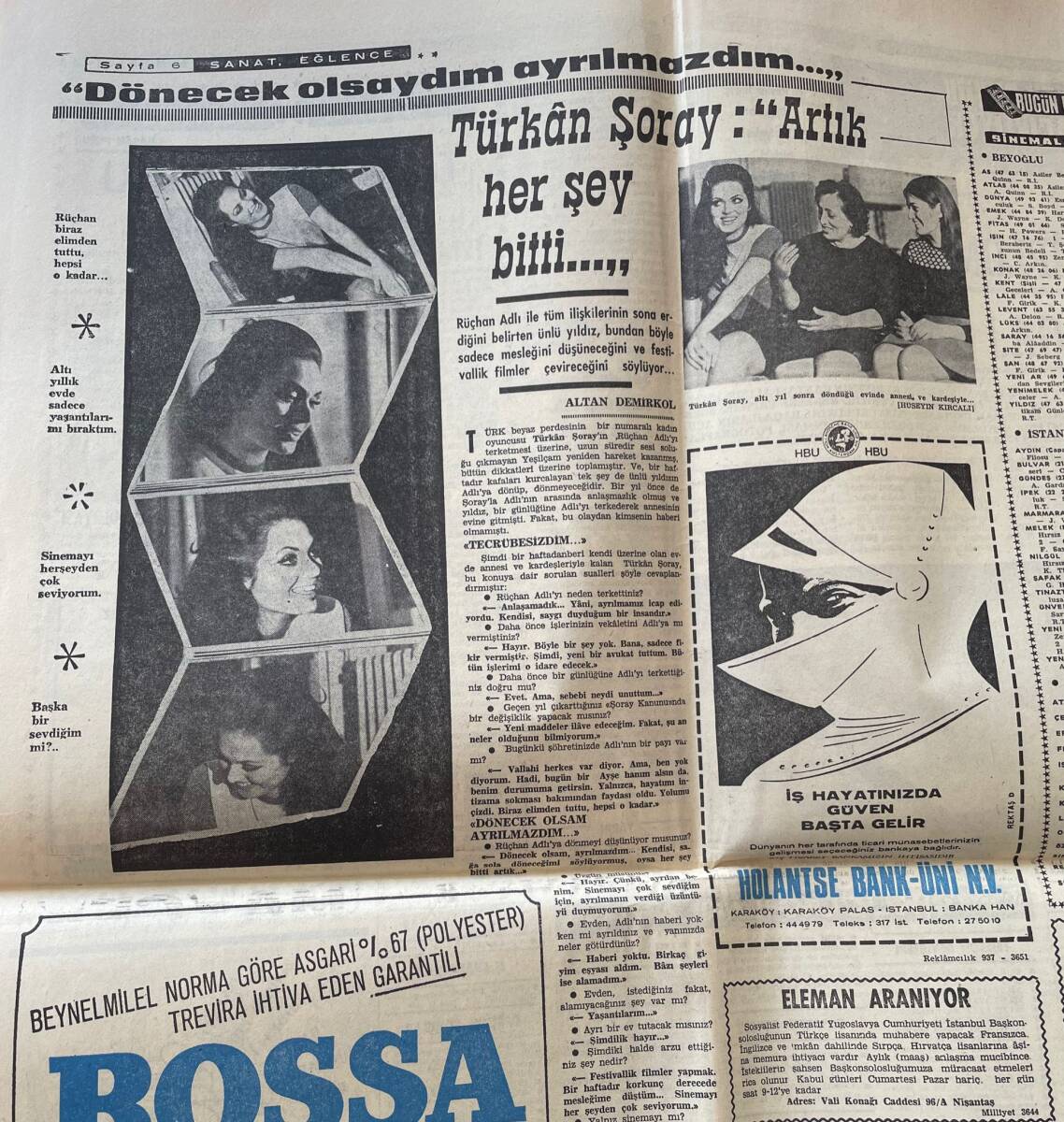 Milliyet Gazetesi 23 Mart 1968 - Bulgaristan'la Göç Anlaşması Dün İmzalandı - Türkan Şoray: Artık Her Şey Bitti GZ140241 - 2