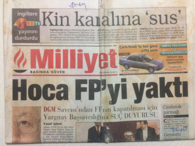 Milliyet Gazetesi 23 Mart 1999 - Erbakan Hoca FByi Yaktı GZ27376 - 1