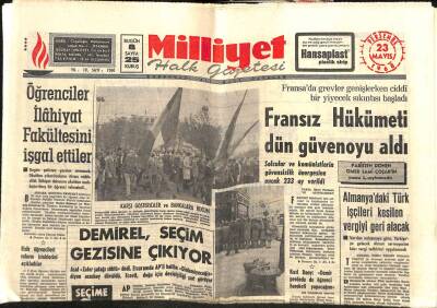 Milliyet Gazetesi 23 Mayıs 1968 - Fizik Öğrencileri Reform İsteklerini Açıkladılar GZ59426 - 1