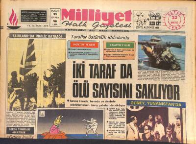 Milliyet Gazetesi 23 Mayıs 1982 - Yılmaz Güneyin İadesini Ankara Atinadan İstedi, Kamil Sönmez ve Edip Akbayram Dostlar Afiş, Celal Bayar Olayı GZ126887 - 1