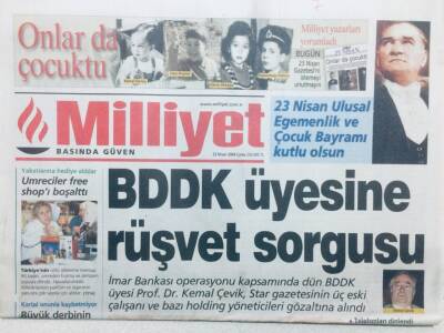 Milliyet Gazetesi 23 Nisan 2004 - BDDK Üyesine Rüşvet Sorgusu GZ42848 - 1