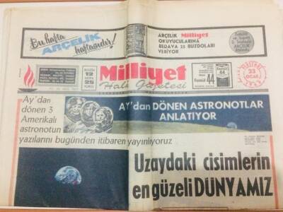 Milliyet Gazetesi 23 Ocak 1969 - Uzaydaki Cisimlerin En Güzeli Dünyamız GZ58893 - 1