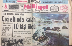 Milliyet Gazetesi 23 Ocak 1974 - Çığ Altında Kalan 10 Kişi Öldü - GZ12685 - 2