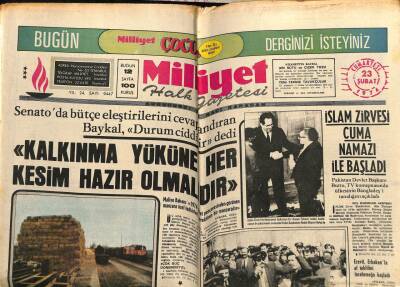 Milliyet Gazetesi 23 Şubat 1974 - İslam Zirvesi Cuma Namazı İle Başladı GZ58864 - 1