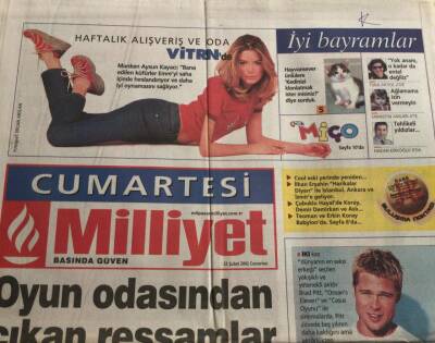 Milliyet Gazetesi 23 Şubat 2002-Brad Pitt Aktörlükten Sıkıldım Artık GZ45192 - 2