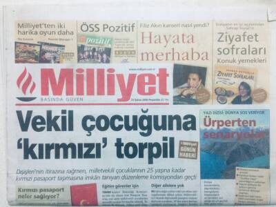 Milliyet Gazetesi 23 Şubat 2006 - Vekil Çocuğuna Kırmızı Torpil GZ42341 - 1