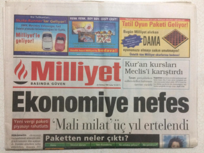 Milliyet Gazetesi 23 Temmuz 1999 - Ekonomiye Nefes,Mali Milat Üç Yıl Ertelendi GZ24497 - 1