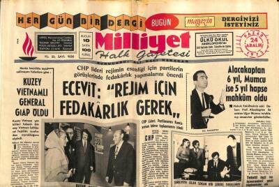 Milliyet Gazetesi 24 Aralık 1972 - Ecevit Rejim İçin Fedakarlık Gerek GZ59721 - 1