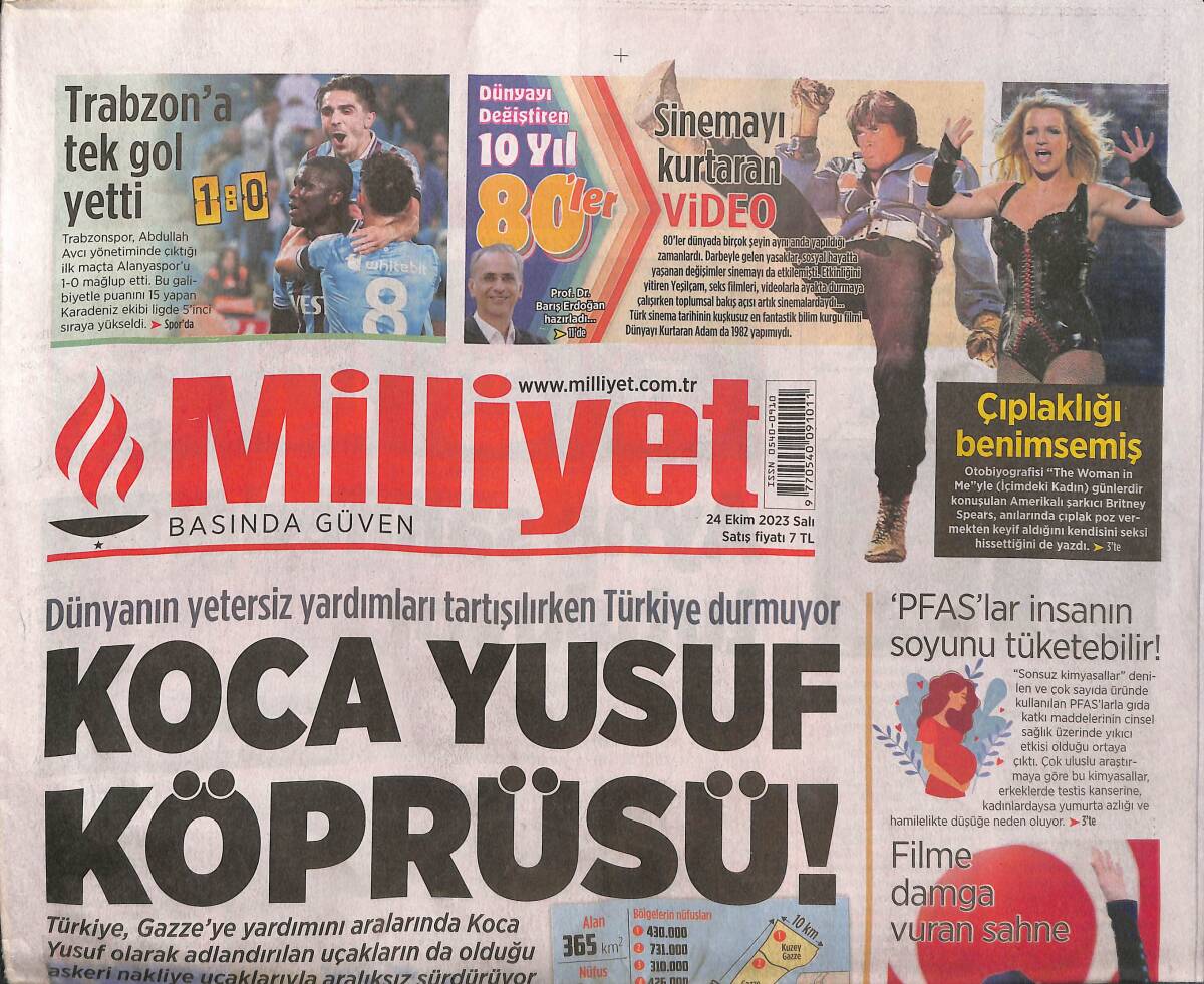 Milliyet Gazetesi 24 Ekim 2023 - Britney Spears: Çıplaklığı Benimsemiş - Devlet Bahçeli: Amaç Türkiye'nin İnisiyatif Alması GZ136492 - 1