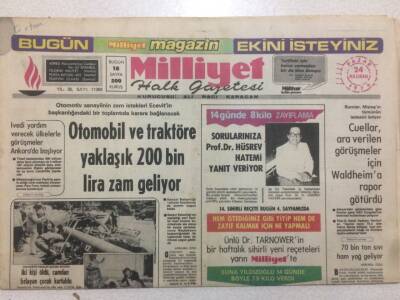 Milliyet Gazetesi 24 Haziran 1979 - Otomobil Ve Traktöre 200 Bin lira Zam GZ51668 - 1