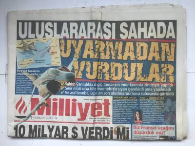Milliyet Gazetesi 24 Haziran 2012 - Uluslararası Sahada Uyarmadan Vurdular GZ7092 - 2