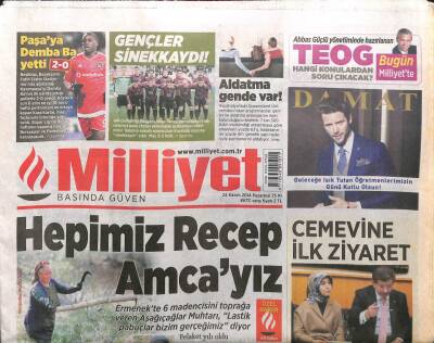 Milliyet Gazetesi 24 Kasım 2014 - Davutoğlundan Cemevine İlk Ziyaret GZ104968 - 1