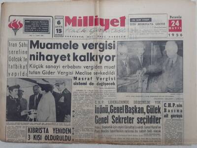 Milliyet Gazetesi - 24 Mayıs 1956 - Muamele Vergisi Nihayet Kalkıyor GZ112191 - 1