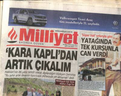 Milliyet Gazetesi 24 Mayıs 2013 - Eski OHAL Bölge Valisi Hayri Kozakçıoğlu Yatağında Tek Kurşunla Can Verdi GZ107526 - 1