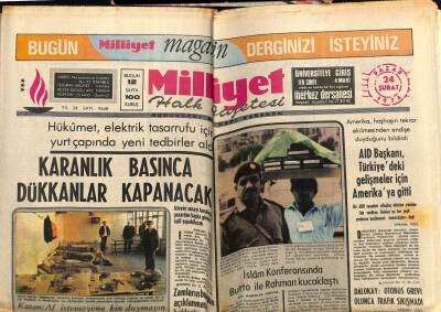Milliyet Gazetesi 24 Şubat 1974 - İslam Konferansında Butto İle Rahman Kucaklaştı GZ58865 - 1