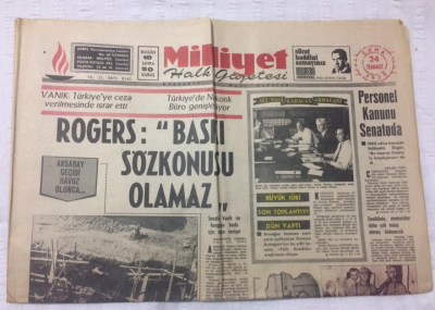 Milliyet Gazetesi 24 Temmuz 1970 - RogersBaskı Söz Konusu Olamaz - GZ15655 - 1