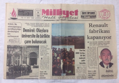 Milliyet Gazetesi 25 Aralık 1976 - ErbakanTürkiye En Huzurlu Ülkelerdendir - GZ15773 - 1