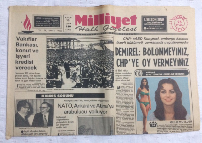 Milliyet Gazetesi 25 Eylül 1975 - Demirel Bölünmeyiniz, CHPye Oy Vermeyiniz - GZ17695 - 1