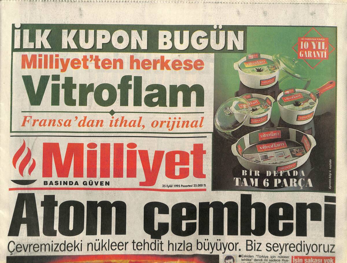 Milliyet Gazetesi 25 Eylül 1995 - Çiller'e Baba Destek - Kartal'ın Öfkesi GZ157441 - 1
