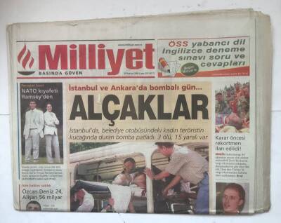 Milliyet Gazetesi 25 Haziran 2004 - İstanbul Ve Ankarada Bombalı Gün... GZ8087 - 1