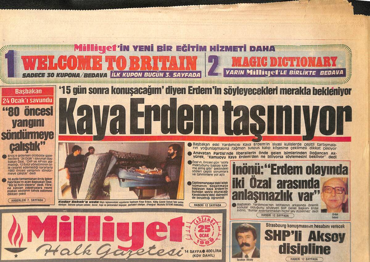 Milliyet Gazetesi 25 Ocak 1989 - Aleaddin Çakıcı Ve Diğer Babalara Baskın - Tanrıyar Baba Ocağında GZ134020 - 1