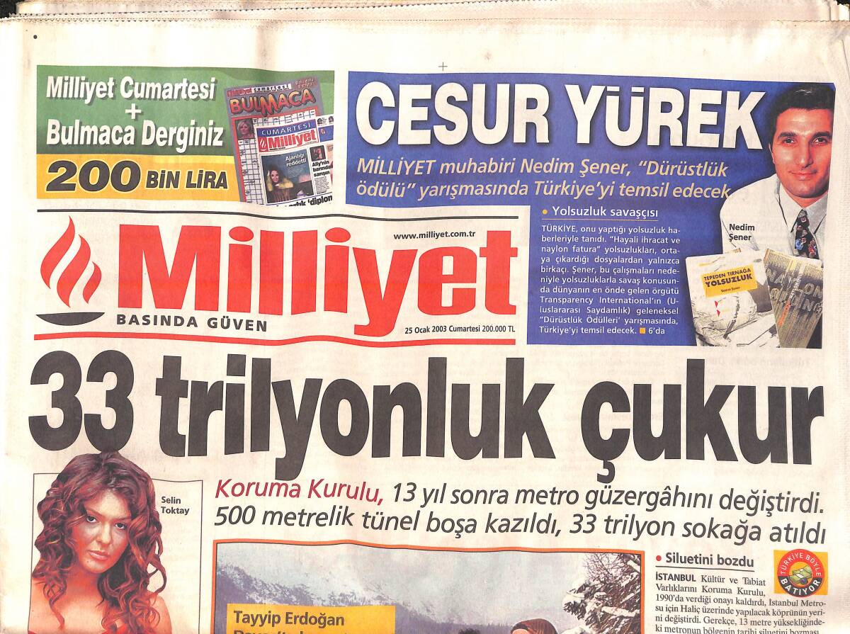 Milliyet Gazetesi 25 Ocak 2003 - Hande Ataizi'nin Sevgilisi Özgür Çocuk Oldu - İşte Sezen'in Son Bombası GZ157180 - 1