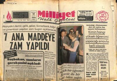 Milliyet Gazetesi - 25 Şubat 1974 - 7 Ana Maddeye Zam Yapıldı GZ110940 - 1