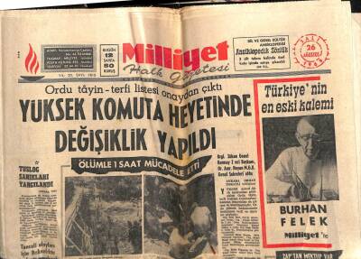 Milliyet Gazetesi 26 Ağustos 1969 - Yüksek Komuta Heyetinde Değişiklik Yapıldı GZ59765 - 1