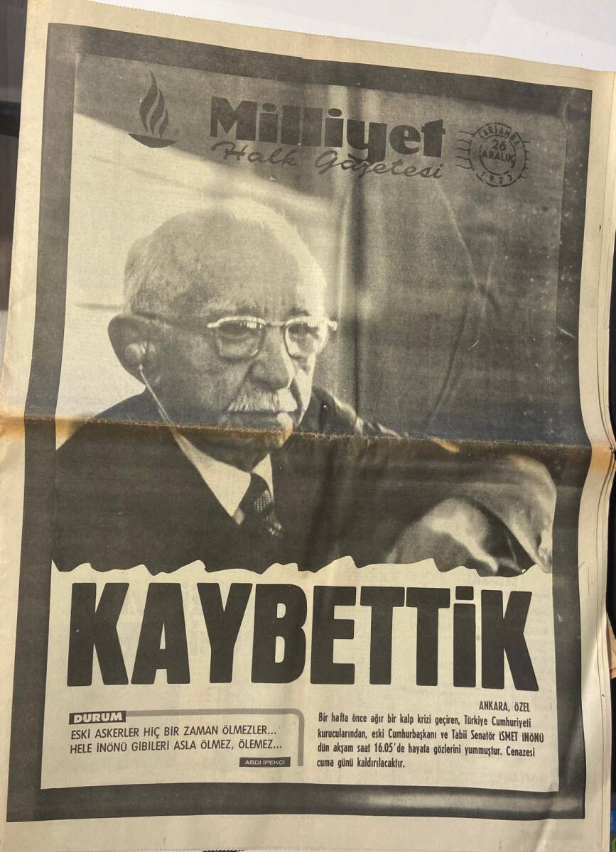 Milliyet Gazetesi 26 Aralık 1973 - Tükettiğimiz Petrolün 3 de 2 sini Dışardan Alıyoruz - Devletimizin Kurucularından İsmet İnönü'yü Kaybettik GZ153544 - 1