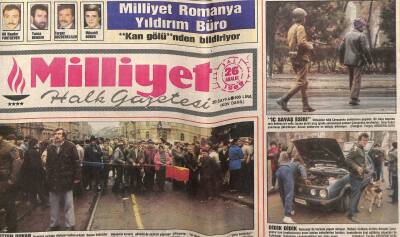 Milliyet Gazetesi 26 Aralık 1989 - Ulusal Cephe Diktatör Çavuşeskuların Sonunu Açıkladı Hanedan İdam GZ66580 - 2