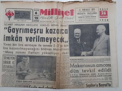 Milliyet Gazetesi - 26 Haziran 1956 - Ticaret Vekili Gayrimeşru Kazanca İmkan Verilmeyecek GZ112161 - 1