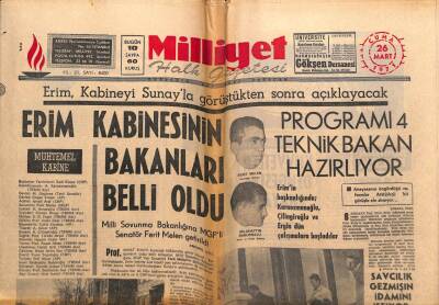 Milliyet Gazetesi 26 Mart 1971 - Polisle Öğrenciler Çatıştı Bir Simitçi Öldü GZ59730 - 1
