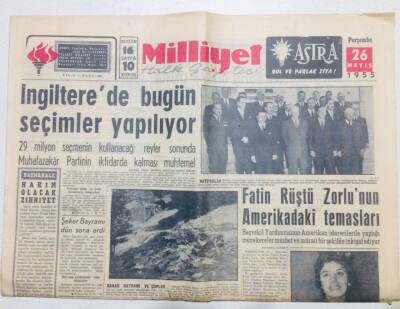 Milliyet Gazetesi 26 Mayıs 1955 - İngilterede Seçimler Yapılıyor GZ53745 - 1