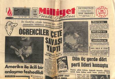Milliyet Gazetesi 26 Mayıs 1968 - Amerika İle İkili Bir Anlaşma Feshedildi GZ58739 - 1