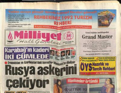 Milliyet Gazetesi 26 Mayıs 1992 - Ermenistan Ve Azerbaycandaki Kuvvetler Moskovaya Dönüyor GZ61611 - 1