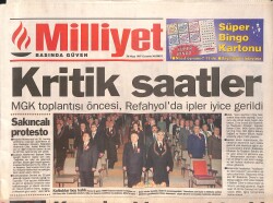 Milliyet Gazetesi 26 Nisan 1997 - MGK Toplantısı Öncesi , Refahyol'da İpler İyice Gerildi - Trabzonspor'un Antalya Keyfi GZ160263 - Gökçekoleksiyon