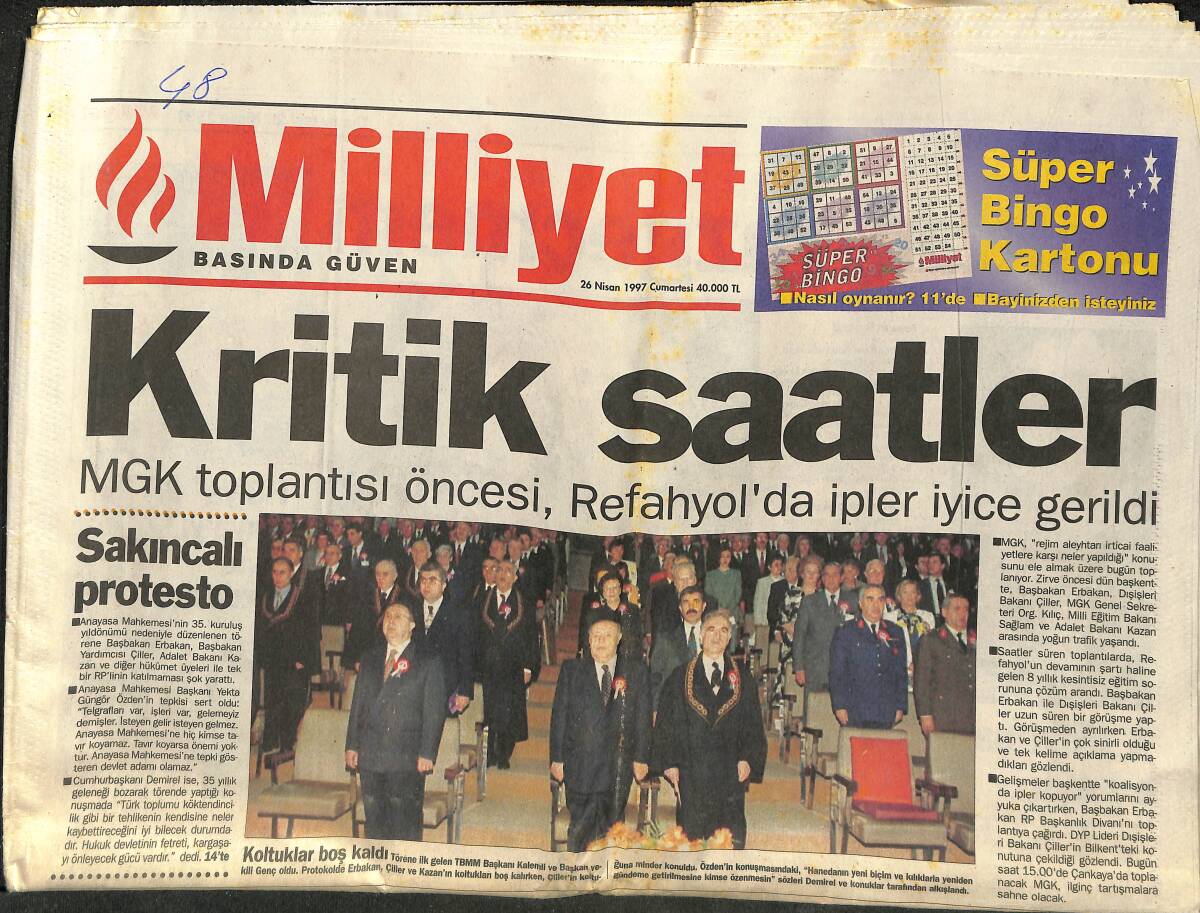 Milliyet Gazetesi 26 Nisan 1997 - Sevda Demirel Tempo Dergisine Verdiği Pozlar - Huysuz Virjin'in Gazabı GZ153084 - 1