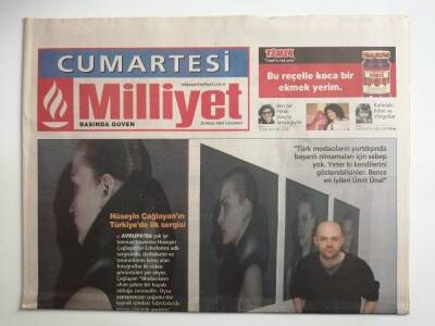 Milliyet Gazetesi 26 Nisan 2003 Hüseyin Çağlayanın Türkiyede İlk Sergisi-GZ14497 - 1