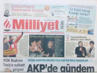 Milliyet Gazetesi 26 Nisan 2007 - AKPde Gündem Erken Seçim GZ43011 - 1
