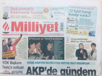 Milliyet Gazetesi 26 Nisan 2007 - AKPde Gündem Erken Seçim GZ43037 - 1
