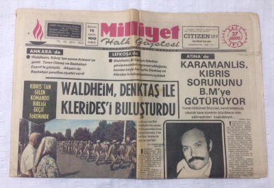 Milliyet Gazetesi 27 Ağustos 1974 - BaykalKıbrıs Harekatı Ekonomik Başarıya Ulaşacak - GZ17090 - 1