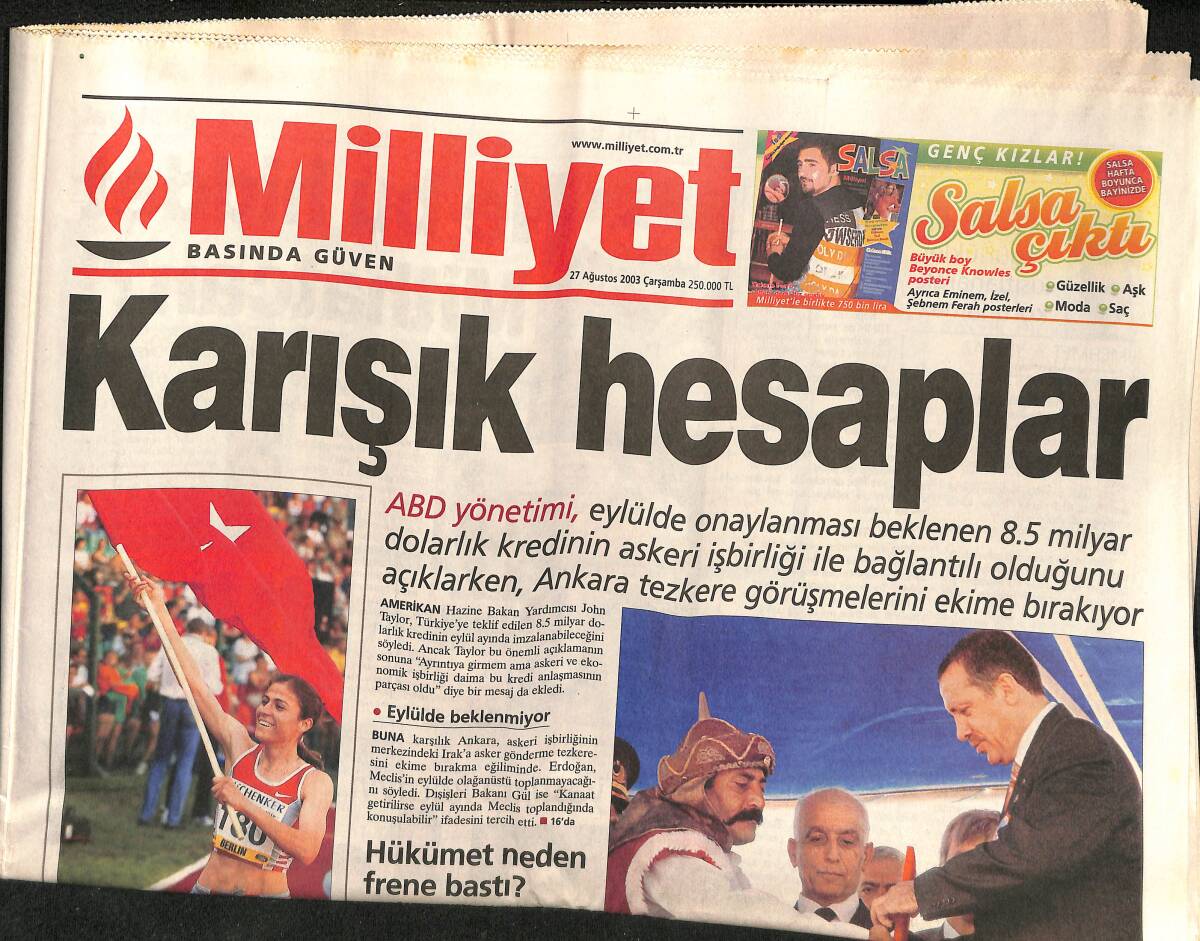 Milliyet Gazetesi 27 Ağustos 2003 - Hande Ataizi'de Ciplendi - Hükümet Neden Frene Bastı ? GZ157288 - 1