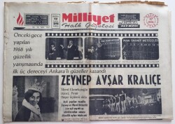 Milliyet Gazetesi 27 Ekim 1968 - 1968 Yılı Güzellik Yarışmasında Zeynep Avşar Kraliçe GZ6255 - 1